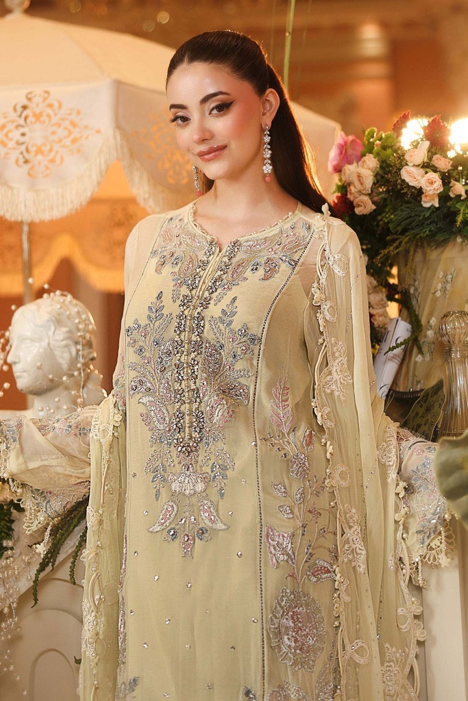 Unstitched Embroidered Chiffon Suit - MPC-26-208-Pastle Sunshine