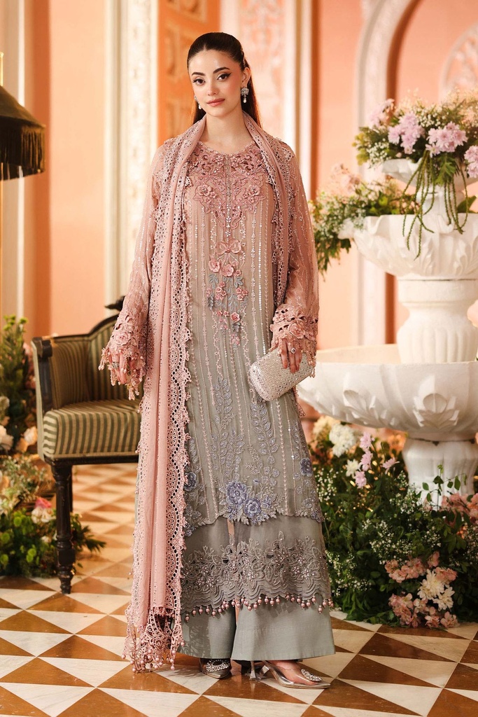 Unstitched Embroidered Chiffon Suit- MPC-26-202-Ombre Blossom