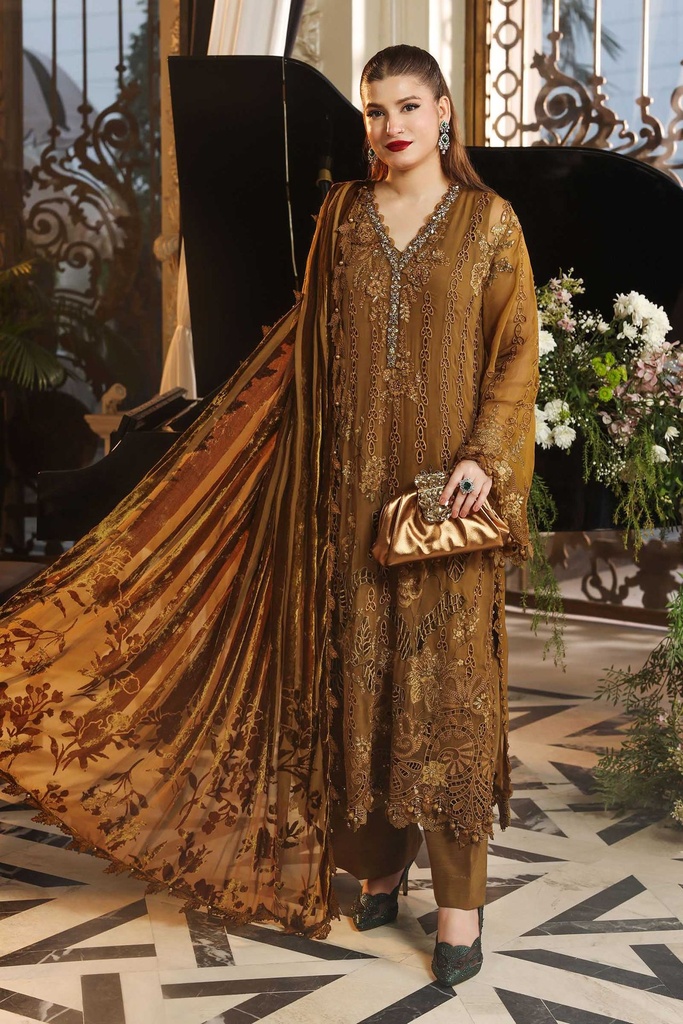 Unstitched Embroidered Chiffon Suit - MPC-26-205-Mustard