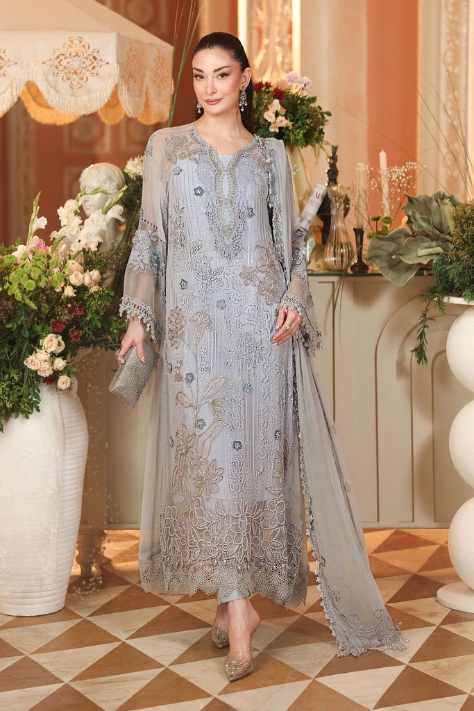 Unstitched Embroidered Chiffon Suit - MPC-26-206-Muted Blue